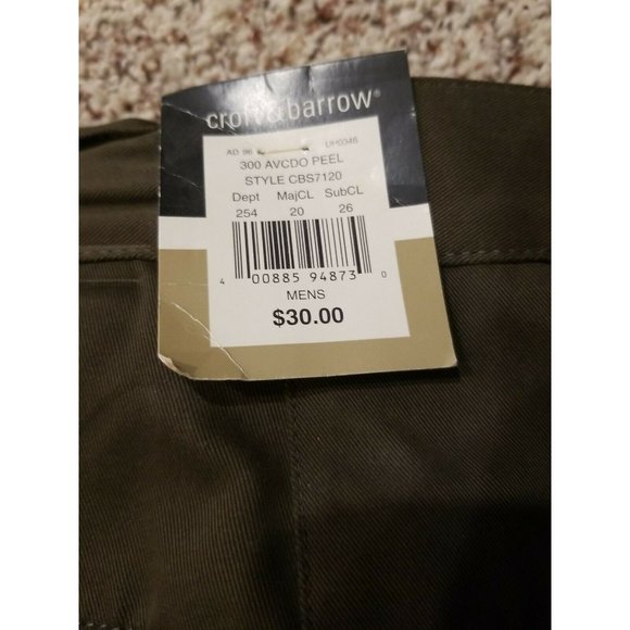 Men's Croft & Barrow Size 44, Avocado Olive Green, 9"Inseam, Cargo Shorts~NWT - Picture 2 of 11